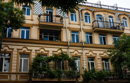 Batumi, Georgia / July 10, 2018: Architecture of Old Batumi with Palm trees the best place to rest in Adjaraのeditorial素材