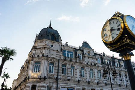 Batumi, Adjaria, Georgia - 07 JULY 2018: Beautiful building on Europe Square in Batumi downtownのeditorial素材