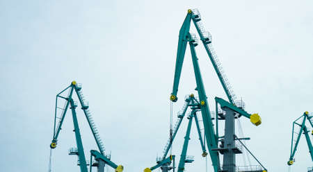 Batumi, Adjaria, Georgia - 12 JULY 2018: The Ñranes of Batumi port area for international trasportationのeditorial素材