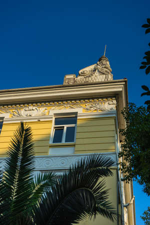 Batumi, Adjaria, Georgia - 07 JULY 2018:  Deail sof architecture of Old Batumi on coastline boulevard promenadeのeditorial素材