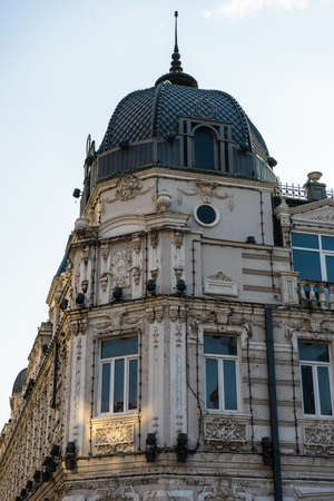 Batumi, Adjaria, Georgia - 07 JULY 2018: Beautiful building on Europe Square in Batumi downtownのeditorial素材