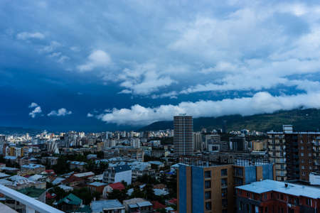 Summer cityscape of Tbilisi's downtown after rain