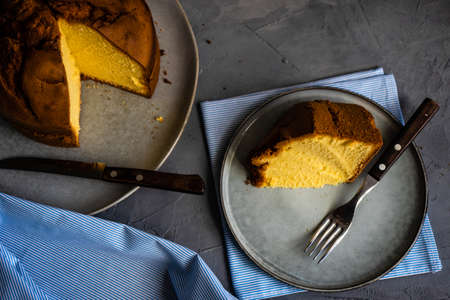 Sweet cake as a dessert concept on rustic background with copy space