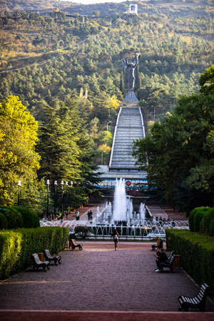 Tbilisi, Georgia, 10 october 2018: Famous Vake park in autumnal day in Tbilisi, Georgiaのeditorial素材