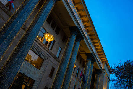Georgia - Tbilisi. Christmas and New 2019 year illumination on the street of historical centre of Tbilisi, capita city of Republic of Georgia in Caucasus region. 28.12.1018 - Imageのeditorial素材