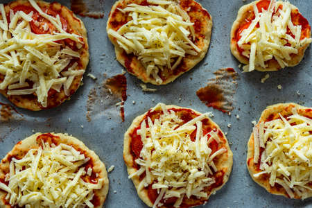 Cooking of homemade mini pizza as a cooking concept