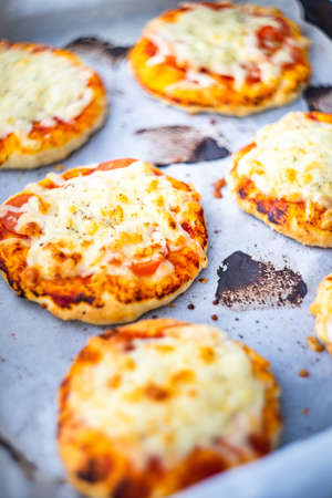 Cooking of homemade mini pizza as a cooking conceptの写真素材
