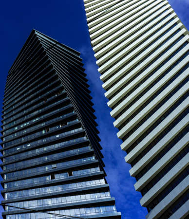 Famous Axis towers skyscrapers in Vake area, modern city centre of Tbilisi, capital city of Georgiaのeditorial素材