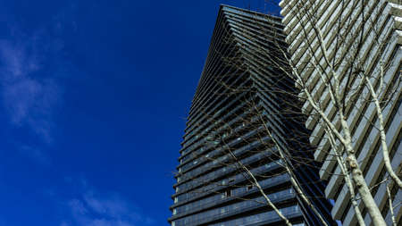 Famous Axis towers skyscrapers in Vake area, modern city centre of Tbilisi, capital city of Georgiaのeditorial素材