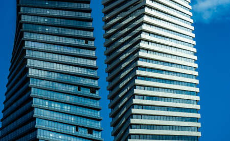 Famous Axis towers skyscrapers in Vake area, modern city centre of Tbilisi, capital city of Georgiaのeditorial素材