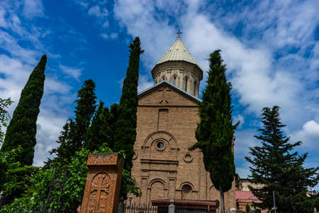 Main Armenian cathedral on Avlabari area of georgian capital city Tbilisiのeditorial素材