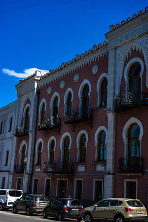 01 of JULY 2019, TBILISI, GEORGIA: famous building of Old Town of Tbilisi which need the restoration but still attract touristsのeditorial素材