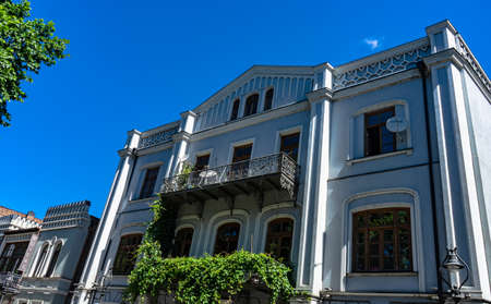 01 of JULY 2019, TBILISI, GEORGIA: famous building of Old Town of Tbilisi which need the restoration but still attract touristsのeditorial素材