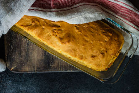 Healthy food concept withfresh baked gluten free breadの写真素材