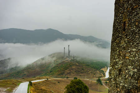 Foggy road close to Mtskheta town, Georgia