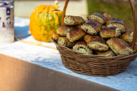 Autumnal fruits and vegetables at the harvest  holiday during Tbilisisoba celebration in Tbilisi,...