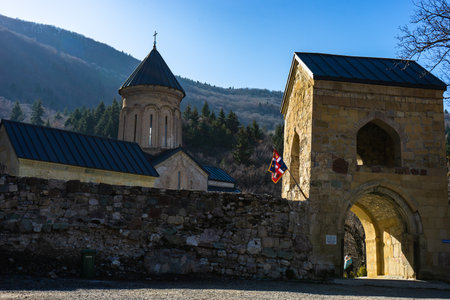 18 NOVEMBER 2019, GEORGIA: Famous Kintsvisi monastery in Shida Kartli, central Georgiaのeditorial素材