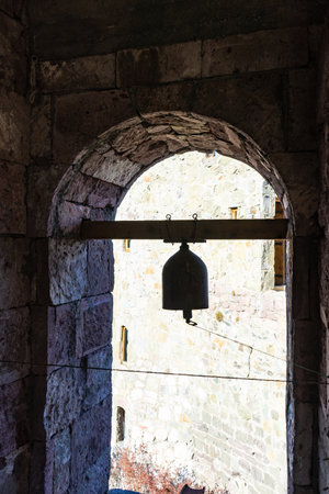 18 NOVEMBER 2019, GEORGIA: Famous man monastery Mzovreti located in medieval castle in Shida Kartli,...