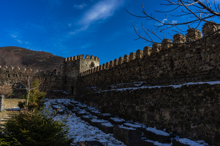 Famous Ninotsminda cathedral ruins and monastery in Kakheti, Georgia