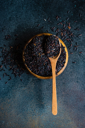 Organic black riceの写真素材