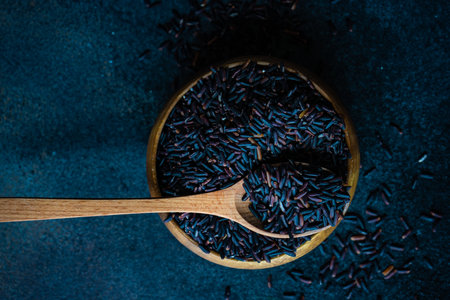 Organic black riceの写真素材