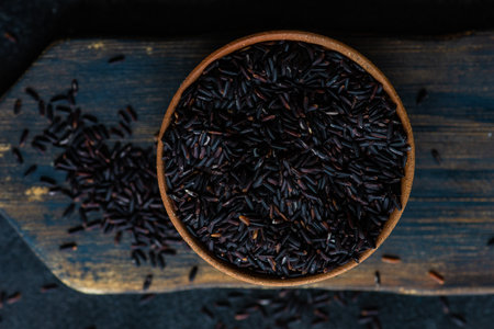 Organic black riceの写真素材