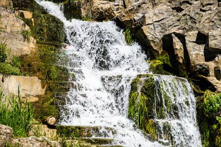 Country landscape with forest and waterfall in Tbilisi's downtown