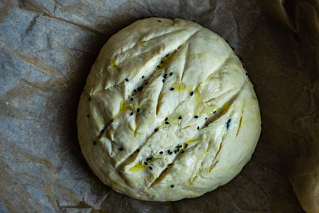 Homemade bread on the table as a healthy food concept