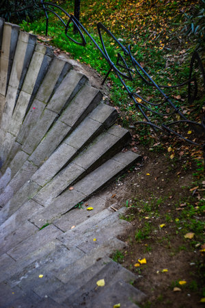 Stepway in the park zone in Mziuri park in Tbilisi's downtownの写真素材