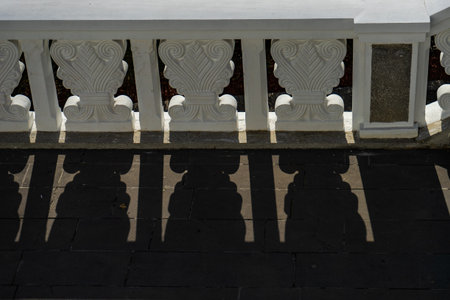 Outdoor stone fence in Vake Park in Tbilisi, Georgiaの写真素材