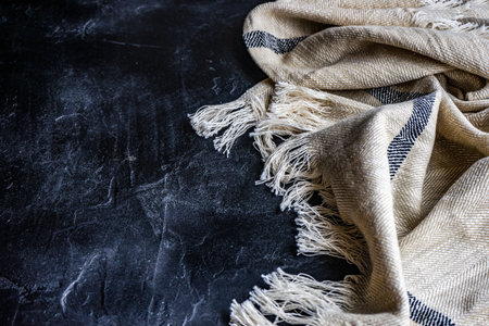 Rustic kitchen towel on the table