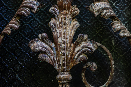 Vintage carving wooden doos in Kala, the oldest part of the capital city of Georgiaの写真素材