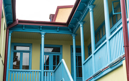Architecture of restored part of Old Tbilisi, capital city of Georgiaの写真素材