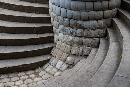 Famous Tbilisi park Mziuri after reconstruction in summer timeの写真素材