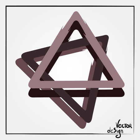 Graphic abstract image of a triangle. Vector. Handmade. It can be used in the package design, brochures, logos, etc.のイラスト素材