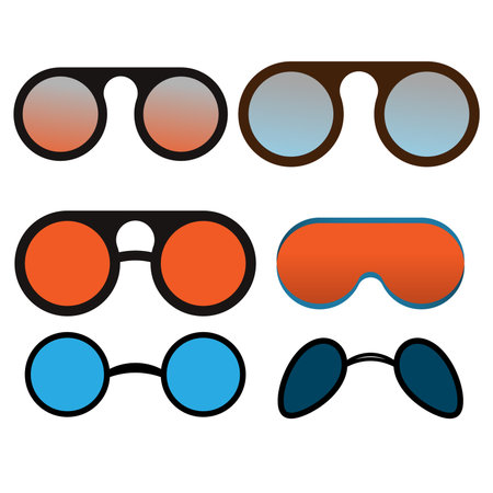 Sunglasses icons set on a white background. Vector illustration.のイラスト素材