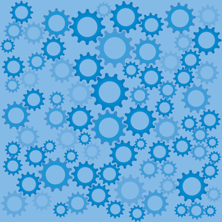Blue color gears for industrial backgroundのイラスト素材