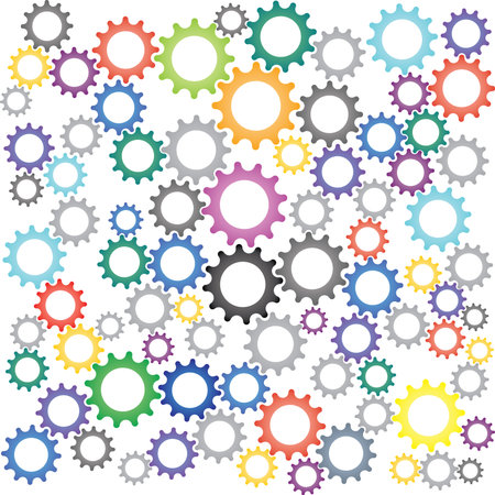 Colorful gears for industrial backgroundのイラスト素材