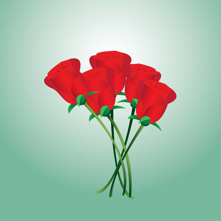 A bunch of red roses for expressing love and affectionのイラスト素材
