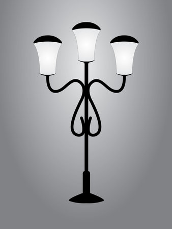 Lamppost in the night in park  vectorのイラスト素材