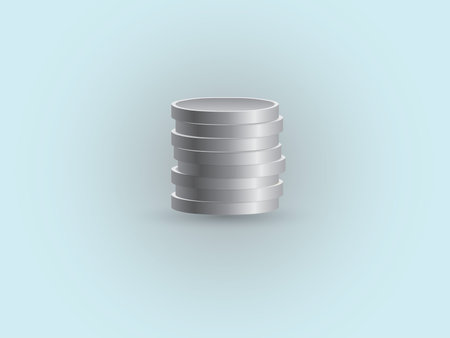 A set of silver dirham coins focusing on blue background meaning wealth and economic stability vector illustrationのイラスト素材