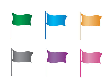 A set of single color flags for designs and pointers vector illustrationのイラスト素材