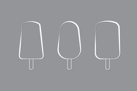 A set of ice creams with white lines on black background vector illustration for icons and logos for businessのイラスト素材