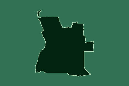 Angola vector map with single border using dark green color on light background illustrationのイラスト素材