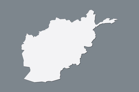 Afghanistan vector map with single border using gray color on dark background illustrationのイラスト素材
