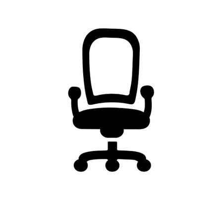 Office chair icon vector. Black and white office chair illustration sign.のイラスト素材