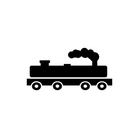 Train icon isolated on white background. Steam locomotive. Vector illustrationのイラスト素材