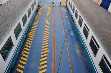 Two trains in ferry