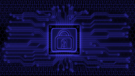 Circuit board with lock, and circuit linesの写真素材