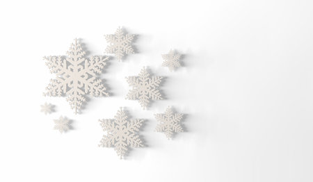 White on white. 3D rendering. For greetings, postcards, and personal layouts. High resolution.の写真素材